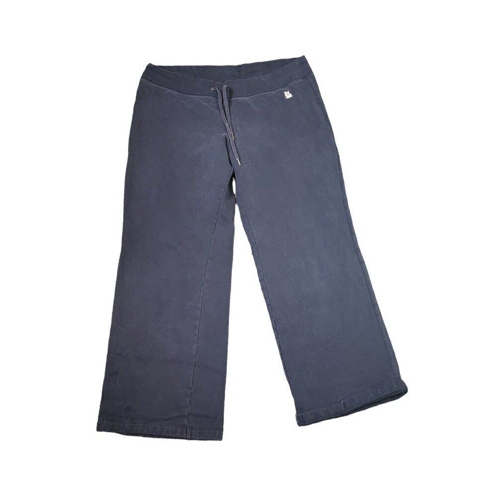 Polo Jeans Ralph Lauren Lounge Pants Womens Size L Navy Blue Wide Leg